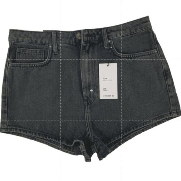 Forever 21 Mom Jean Short Womens 10 High Rise Dark Wash Beachy Summer Sexy NWT - Picture 3 of 10